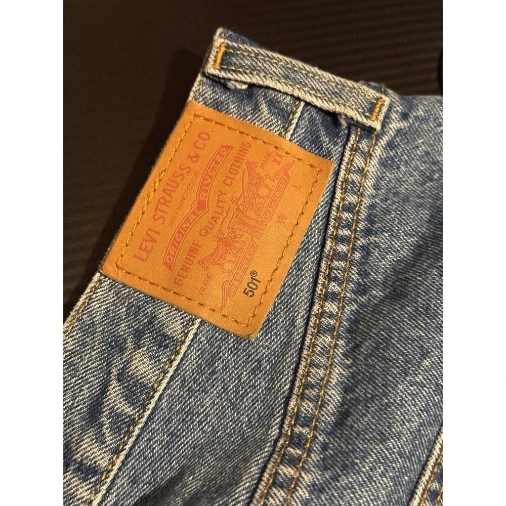 Levi’s Premium Big E 501 Blue Denim Jeans Mens 31x30 Levi Strauss Grunge Y2K Ska